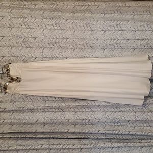 Strapless Jovani satin white gown